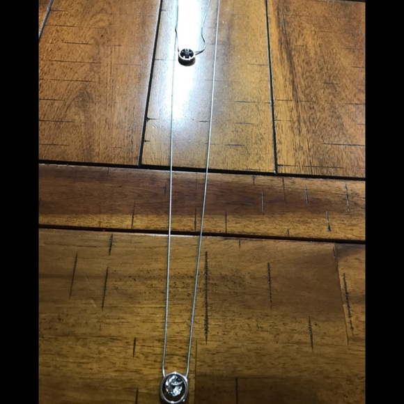 Express double chain circle in circle silver adjustable necklace - Picture 5 of 9